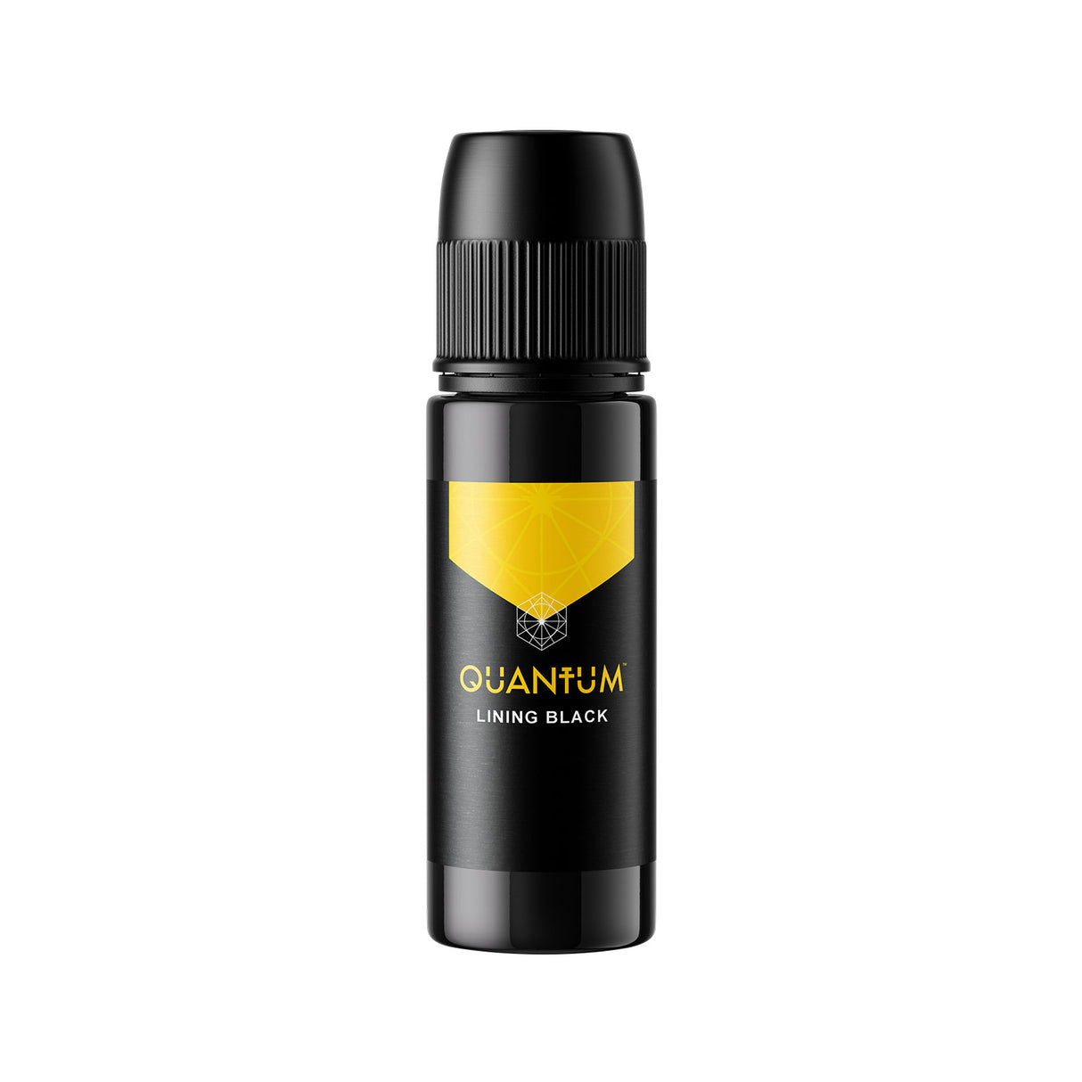Quantum Gold Label Black Lining Tattoo Ink in 30ml or 120ml bottle, featuring smooth black ink for precise tattoo lines.