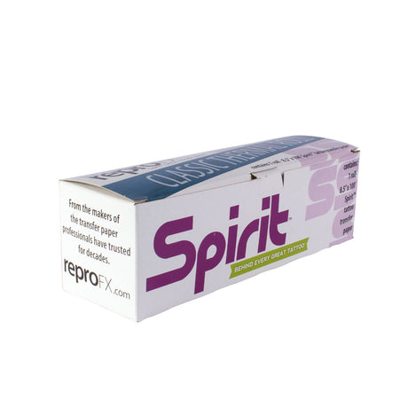 Spirit ReproFX Spirit Classic Purple thermal copier hectograph paper roll, 21.6cm by 3048cm, showing the purple paper roll on a white background.