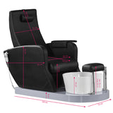 SPA ARMCHAIR FOR PEDICURE AZZURRO 016A BLACK WITH HYDROMASSAGE - BVShop