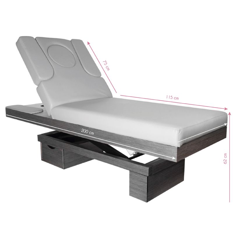 Spa cosmetic bed azzurro wood 815b heated light gray - BVShop