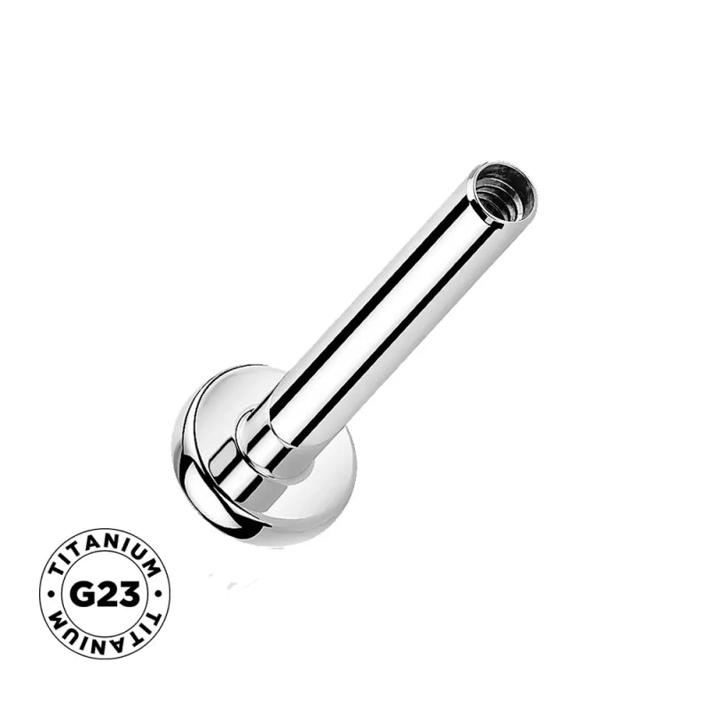 Titanium internal thread labret piercing jewelry with smooth finish and secure threading, ideal for comfortable body piercings.
