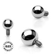 Titanium labret piercing with a ball tip, featuring a sleek silver finish and smooth, rounded design for comfortable wear.
