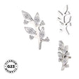 Silver titanium ring with a branch-inspired design, showcasing a sleek, modern style and smooth finish.