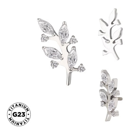 Silver titanium ring with a branch-inspired design, showcasing a sleek, modern style and smooth finish.