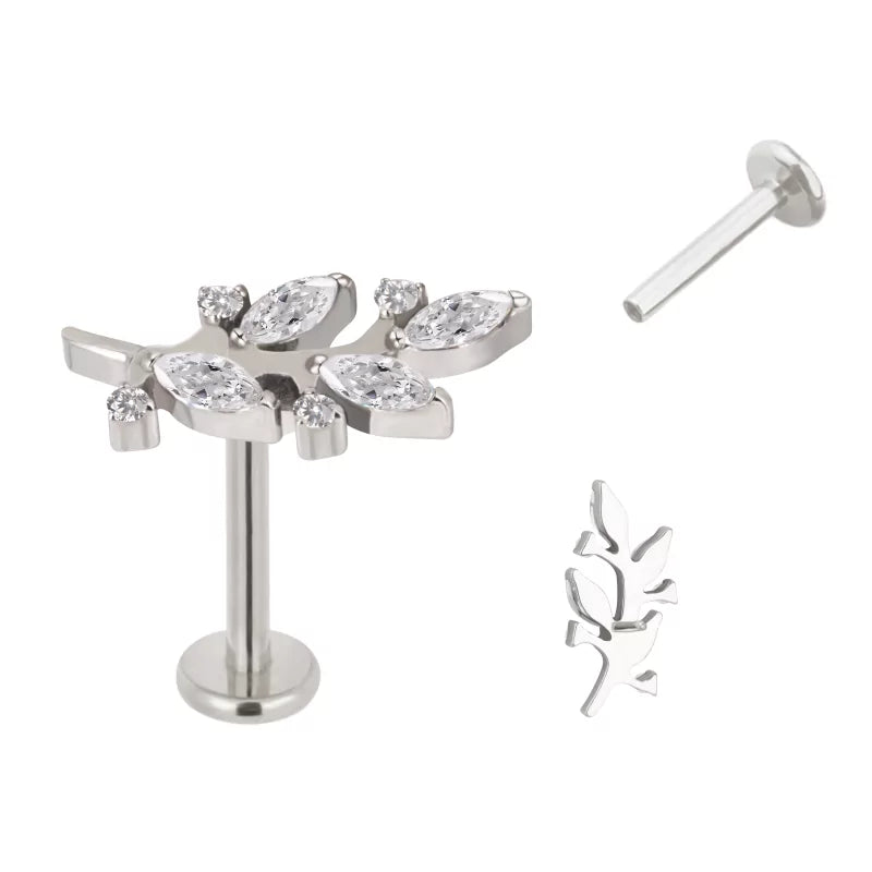 Silver titanium ring with a unique branch-shaped design, showcasing a sleek and modern jewelry piece from BVShop.