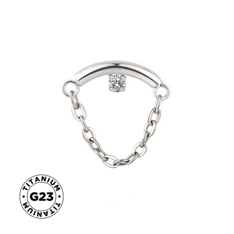 Titanium ring chain dangle jewelry featuring a sleek, modern design with interconnected rings and dangling accents.