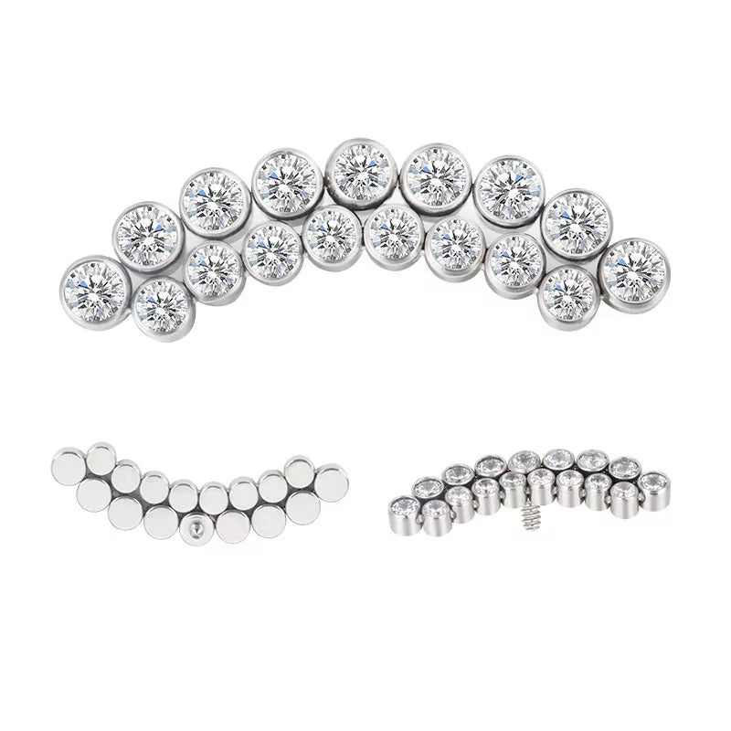 Titanium ring featuring a curved line bezel design, showcasing sleek modern craftsmanship with a smooth, polished surface.