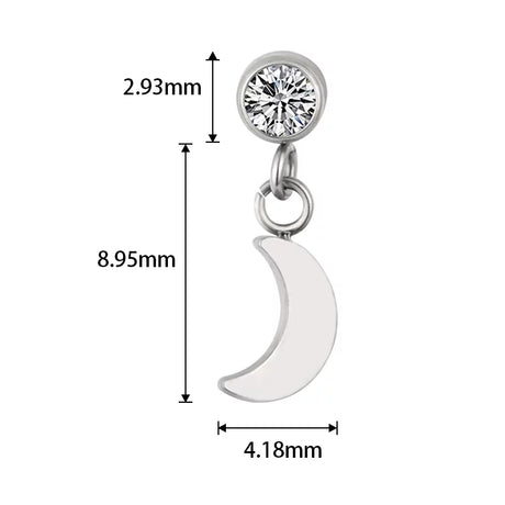 Shiny titanium ring with a moon design from BVShop, showcasing a sleek and modern jewelry piece.