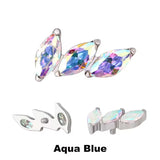 Titanium ring tips with 3 prongs and a curved fan design for nail art, featuring BVShop branding.