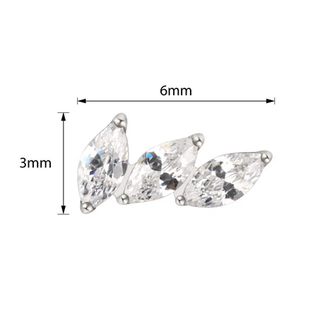 Titanium ring tips with a 3-prong curved fan design for nail art, featuring durable titanium material and precise craftsmanship.