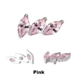 Titanium ring tips with 3 prongs and a curved fan design for detailed jewelry making or crafting projects.