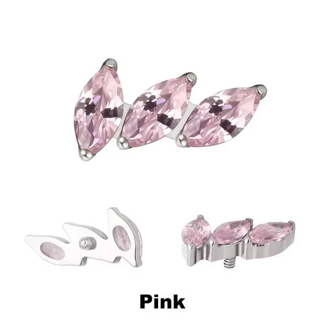 Titanium ring tips with 3 prongs and a curved fan design for detailed jewelry making or crafting projects.