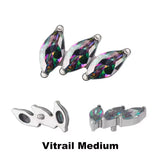 Titanium ring tips with 3-prong curved fan design, used for jewelry making or crafting, from BVShop.