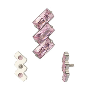 Titanium Ring Tips 3 Rectangle Bezel - BVShop