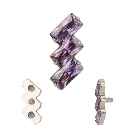 Titanium Ring Tips 3 Rectangle Bezel - BVShop