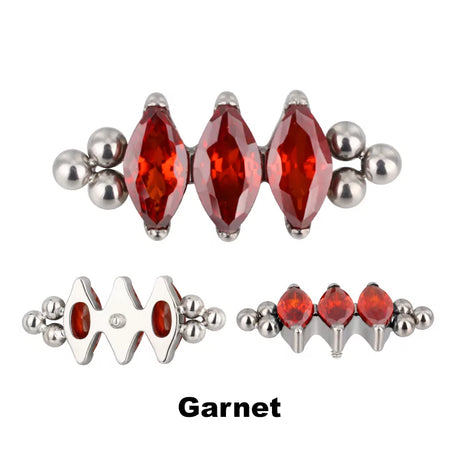 Titanium Ring Tri Bead Bezel - BVShop