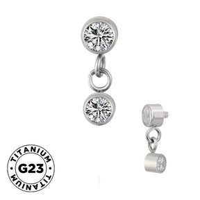 Titanium ring with twin bezel design, crafted by BVShop, showcasing a sleek, modern style and polished metallic finish.