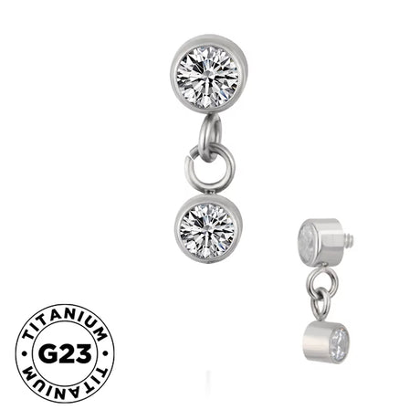 Titanium ring with twin bezel design, crafted by BVShop, showcasing a sleek, modern style and polished metallic finish.