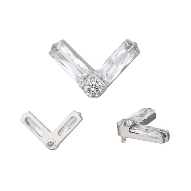 Titanium Ring Twin Rectangle Shape - BVShop