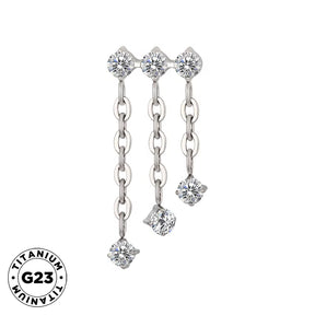 Titanium triple ring chain dongle by BVShop featuring interconnected circular rings for a stylish jewelry accessory.