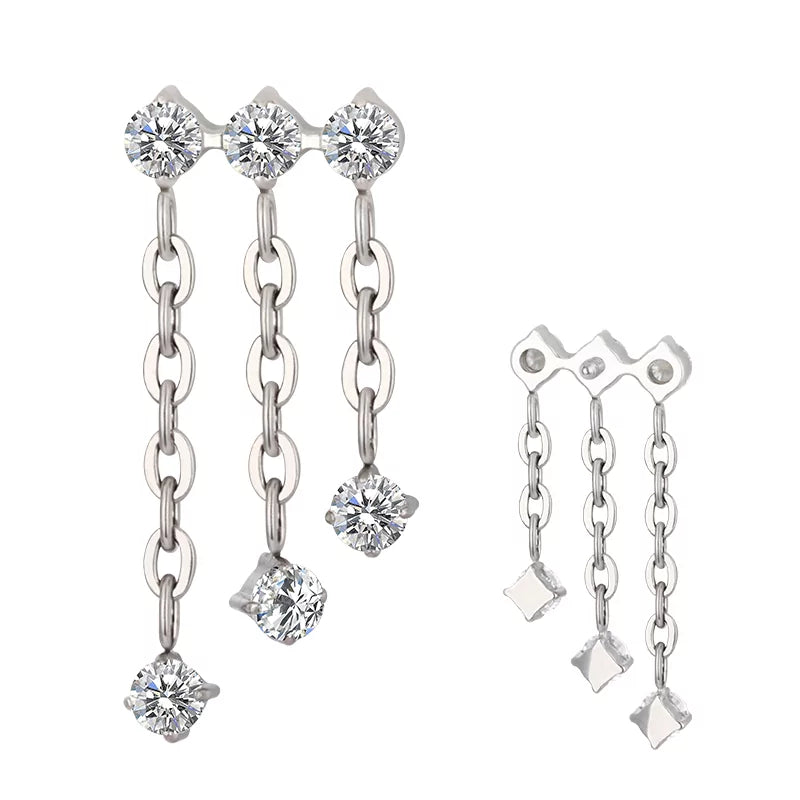 Titanium triple ring chain dongle by BVShop with interconnected rings, designed for stylish jewelry or accessory use.