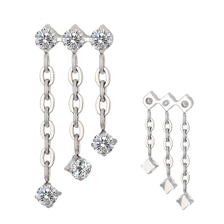 Titanium triple ring chain dongle by BVShop with interconnected rings, designed for stylish jewelry or accessory use.