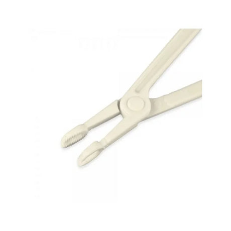 Unistar disposable plastic forceps with a slender tip, designed for precise handling in medical or laboratory settings.