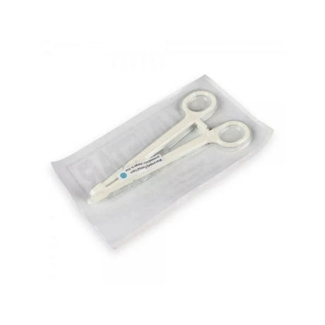 Unistar disposable plastic forceps with slim, textured tips for precise handling in medical or laboratory settings.