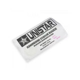 Unistar disposable plastic forceps with a slender tip and textured grip, designed for medical or laboratory use.