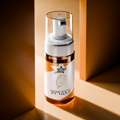 Unistar Gooseberry Foam Soap in 120 ml bottle, showing the soap dispenser and fresh gooseberry-themed packaging.