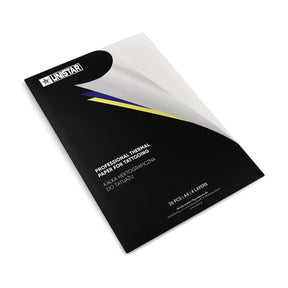 Unistar purple thermal copier hectograph paper in a pack of 20 sheets, designed for duplicating and copying documents.