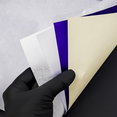 Unistar purple thermal copier hectograph paper in a pack of 20 sheets with vibrant purple color and textured surface.