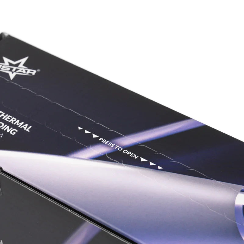 Unistar thermal paper roll 210mm x 30m for receipts or printing, featuring white paper and a cardboard core.