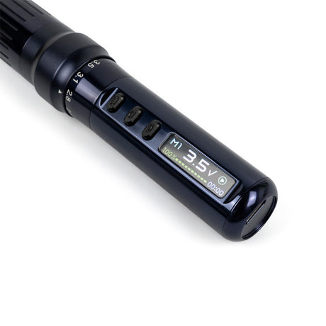 Kwadron Velure Wireless PMU Machine in royal blue with ergonomic design and wireless operation for permanent makeup procedures.