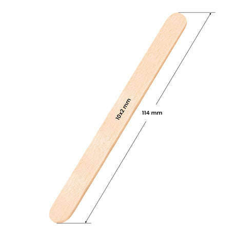 Wooden spatula medium 114x10x2mm - 100 pieces - BVShop