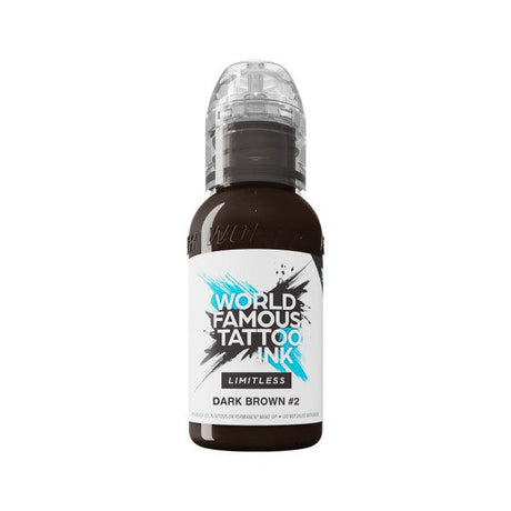 World Famous Limitless Tattoo Ink Dark Brown 2 30ml - BVShop
