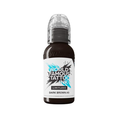 World Famous Limitless Tattoo Ink Dark Brown 3 30ml - BVShop