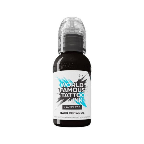 World Famous Limitless Tattoo Ink Dark Brown 4 30ml - BVShop