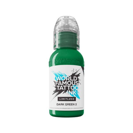 World Famous Limitless Tattoo Ink Dark Green 2 30ml - BVShop