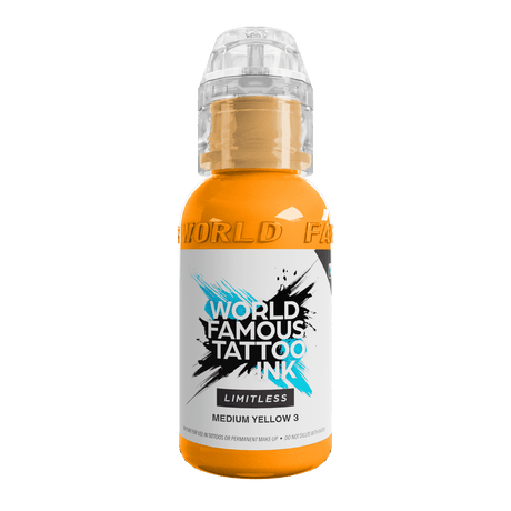 World Famous Limitless Tattoo Ink Medium Yellow 3 30ml - BVShop