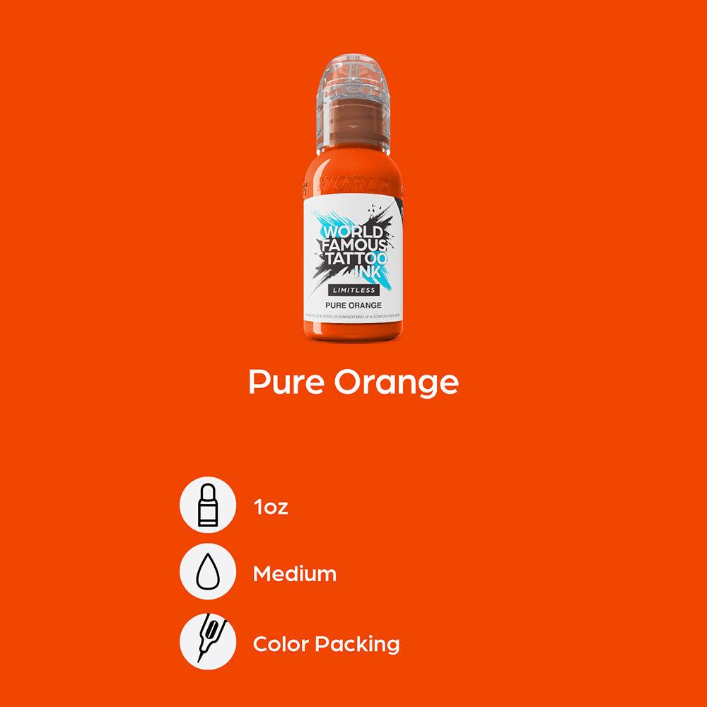 World Famous Limitless Tattoo Ink Pure Orange 30ml - BVShop